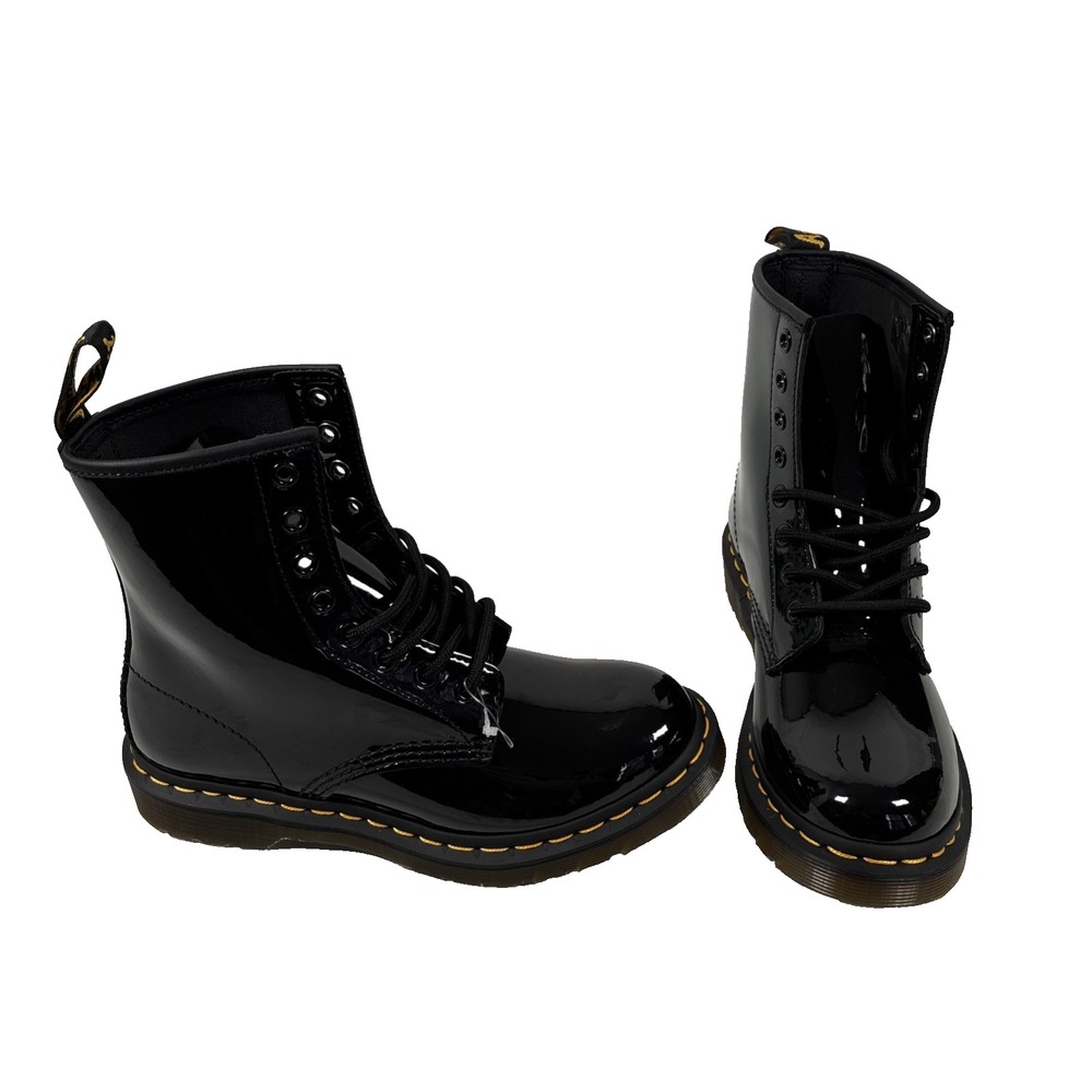 Dr. Martens 1460 Patent Leather Lace Up Women's Boots Black US‎ 6 New NWOB